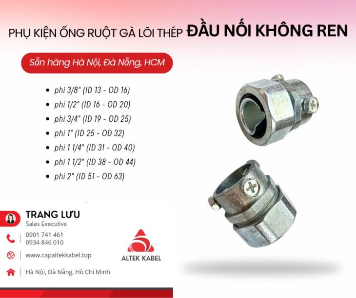 Đầu nối răng ngoài, đầu nối răng trong, đầu bịt, khớp nối, đầu nối không răng