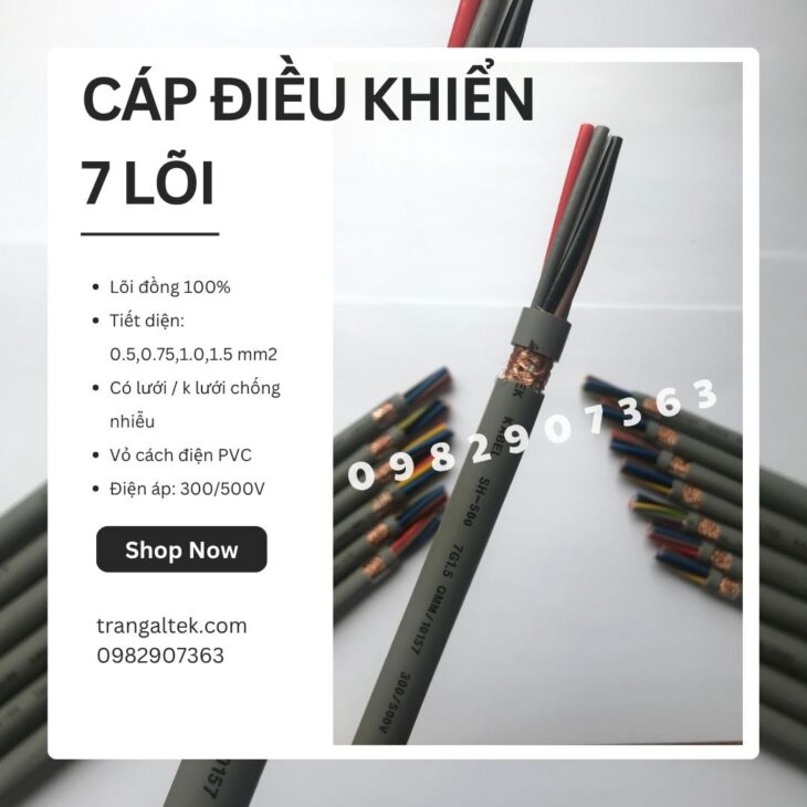 Cáp Điều Khiển 7 Lõi phân phối Hà Nội, Đà Nẵng, TP HCM