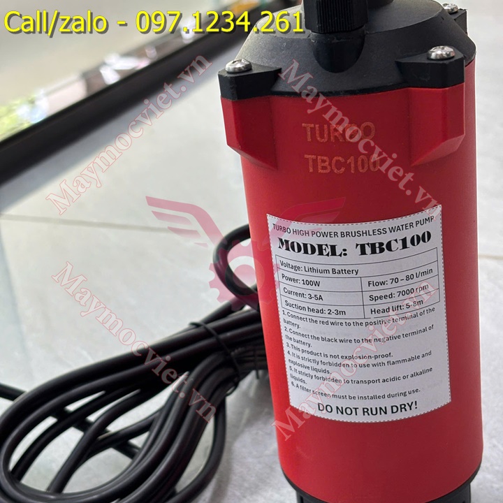 Máy bơm chìm chạy pin Turbo TBC100 giá rẻ