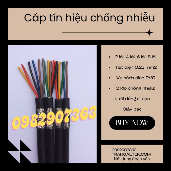Cáp tín hiệu Altek Kabel 2–8 lõi x 0.22mm² – Chống nhiễu, bền bỉ