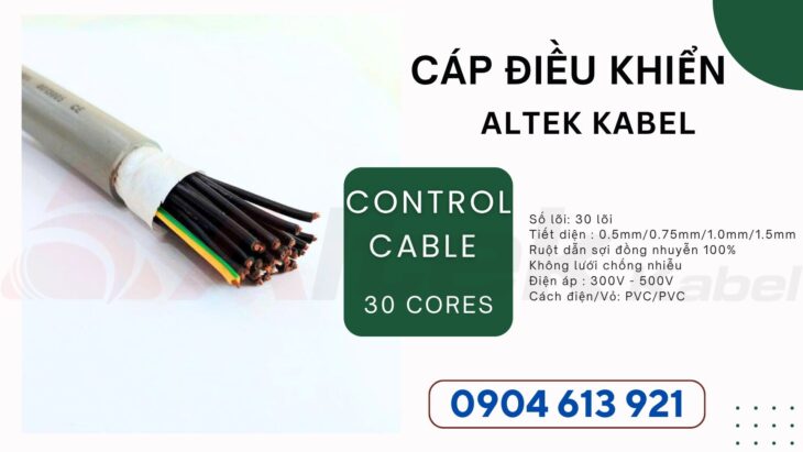 Cáp điều khiển 30 lõi RVVP 30×1.0 chống nhiễu Altek Kabel Đà Nẵng