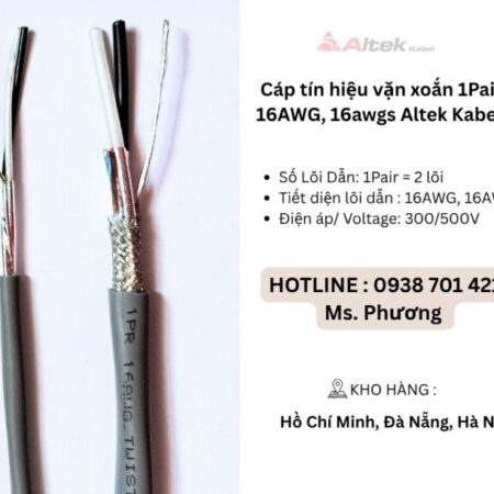 Cáp tín hiệu vặn xoắn 1Pair 16AWG, 16AWGS Altek Kabel Đà Nẵng, Hà Nội, Hồ Chí Minh Cáp tín hiệu vặn xoắn 1Pair 16AWG, 16AWGS Altek Kabel Đà Nẵng, Hà Nội, Hồ Chí Minh