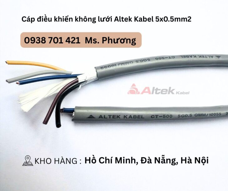 Cáp điều khiển không lưới chống nhiễu Altek Kabel 5×0.5mm2 Đà Nẵng, Hồ Chí Minh, Hà Nội