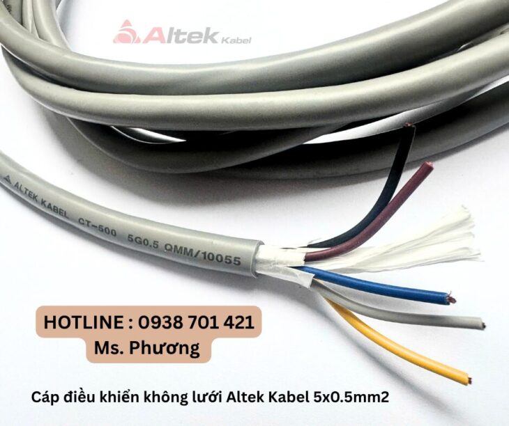 Cáp điều khiển không lưới chống nhiễu Altek Kabel 5×0.5mm2 Đà Nẵng, Hồ Chí Minh, Hà Nội