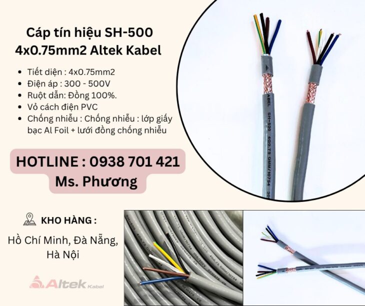 Cáp tín hiệu SH-500 4×0.75mm2 Altek Kabel Đà Nẵng, Hà Nội, Hồ Chí Minh