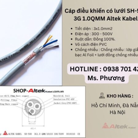 Cáp điều khiển có lưới SH-500 3G 1.0QMM Altek Kabel Đà Nẵng, Hà Nội, Hồ Chí Minh Cáp điều khiển có lưới SH-500 3G 1.0QMM Altek Kabel Đà Nẵng, Hà Nội, Hồ Chí Minh