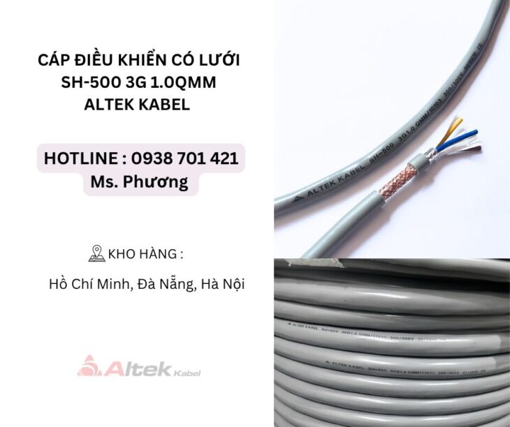 Cáp điều khiển có lưới SH-500 3G 1.0QMM Altek Kabel Đà Nẵng, Hà Nội, Hồ Chí Minh
