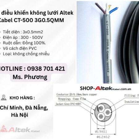 Cáp điều khiển không lưới Altek Kabel CT-500 3G0.5QMM Đà Nẵng, Hà Nội, Hồ Chí Minh Cáp điều khiển không lưới Altek Kabel CT-500 3G0.5QMM Đà Nẵng, Hà Nội, Hồ Chí Minh