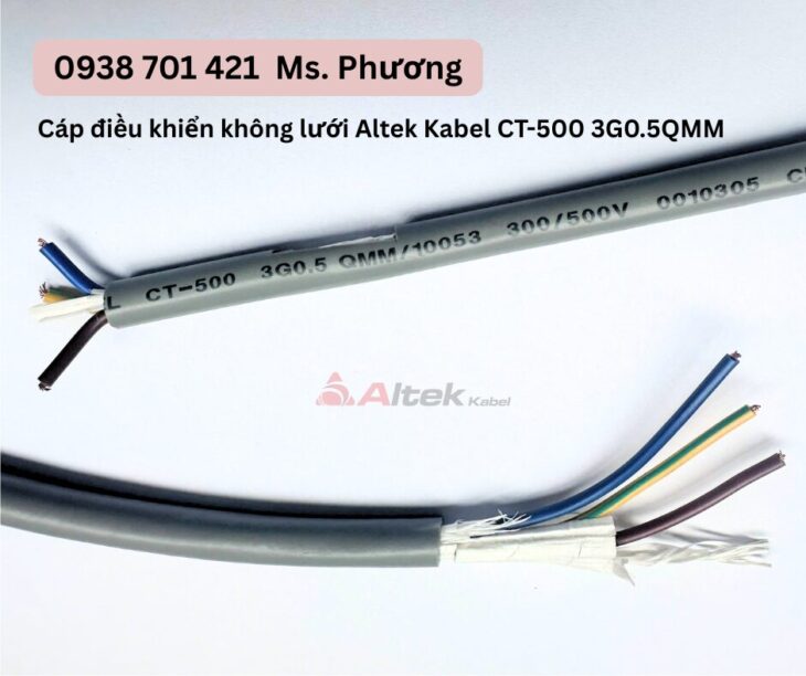 Cáp điều khiển không lưới Altek Kabel CT-500 3G0.5QMM Đà Nẵng, Hà Nội, Hồ Chí Minh