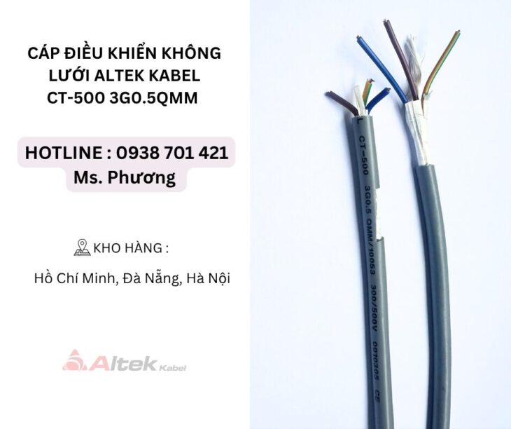 Cáp điều khiển không lưới Altek Kabel CT-500 3G0.5QMM Đà Nẵng, Hà Nội, Hồ Chí Minh