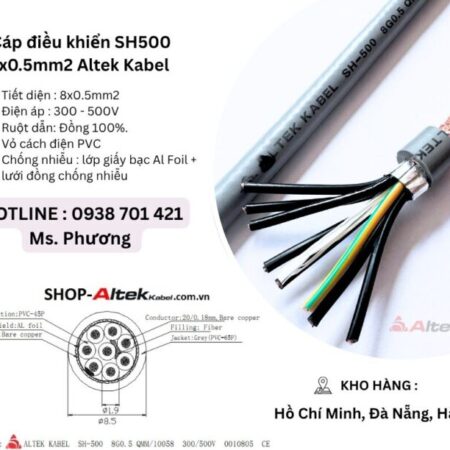 Cáp điều khiển SH500 8×0.5mm2 Altek Kabel Đà Nẵng, Hà Nội, Hồ Chí Minh