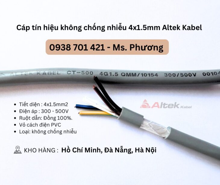 Cáp tín hiệu không chống nhiễu 4×1.5mm Altek Kabel Đà Nẵng, Hồ Chí Minh, Hà Nội