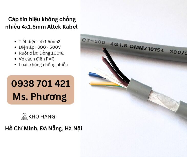 Cáp tín hiệu không chống nhiễu 4×1.5mm Altek Kabel Đà Nẵng, Hồ Chí Minh, Hà Nội