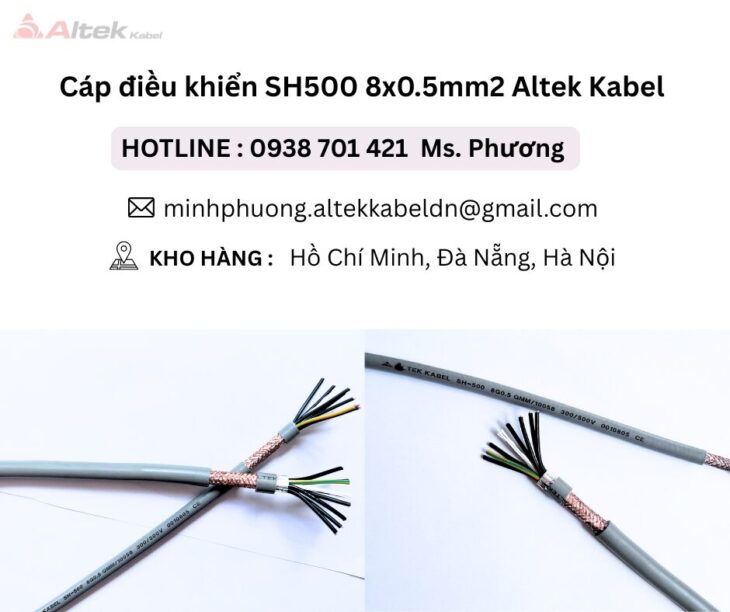 Cáp điều khiển SH500 8×0.5mm2 Altek Kabel Đà Nẵng, Hà Nội, Hồ Chí Minh