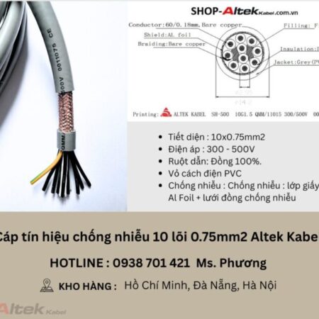 Cáp tín hiệu chống nhiễu 10 lõi 0.75mm2 Altek Kabel Đà Nẵng, Hà Nội, Hồ Chí Minh