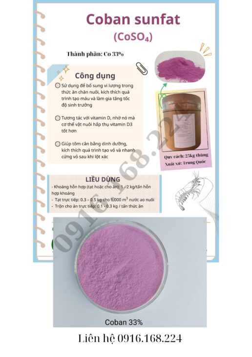 Nguyên liệu khoáng vi lượng sản xuất thức ăn chăn nuôi – Cobalt