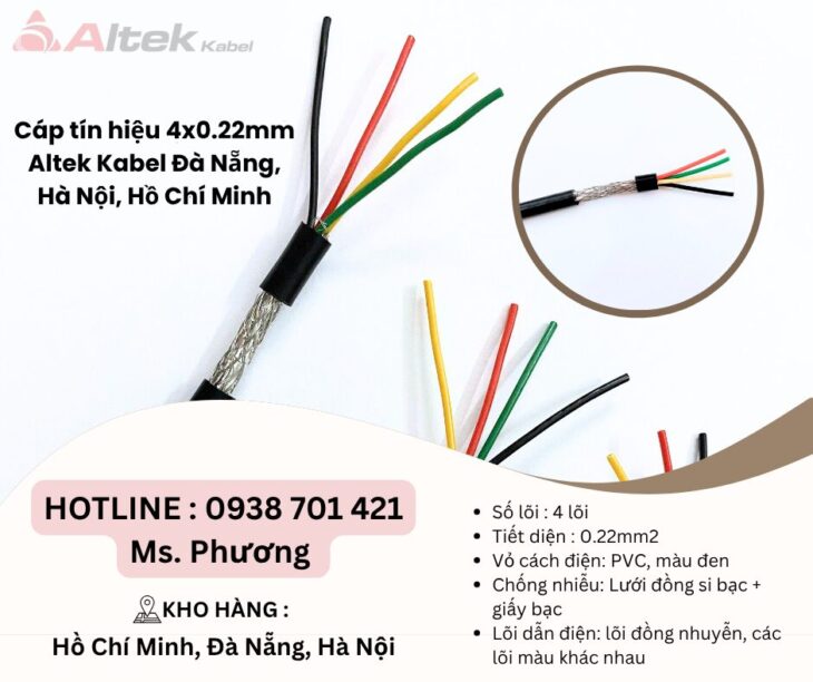 Cáp tín hiệu 4×0.22mm Altek Kabel Đà Nẵng, Hà Nội, Hồ Chí Minh