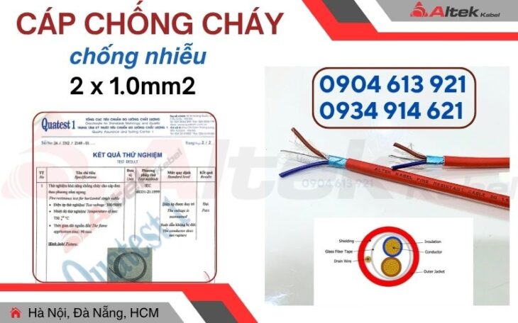 Dây tín hiệu chống nhiễu chống cháy 2x1x1.0 / Fr Cable Altek Kabel