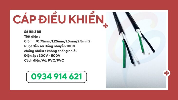 Cáp điều khiển Sangjin loại 1 – không chống nhiễu 3×0.75 – sẵn kho HCM