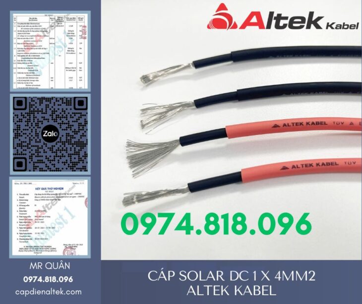 Dây cáp solar DC 1x4mm² 1500V – Altek Kabel