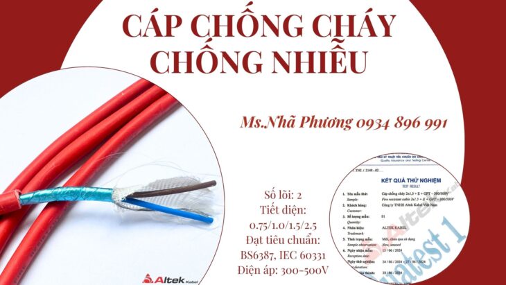 Cáp Tín Hiệu Chống Cháy Chống Nhiễu 2×0.75 /1.0 /1.5 /2.5 – Altek Kabel Đà Nẵng – Hà Nội – HCM Cáp Tín Hiệu Chống Cháy Chống Nhiễu 2×0.75 /1.0 /1.5 /2.5 – Altek Kabel Đà Nẵng – Hà Nội – HCM