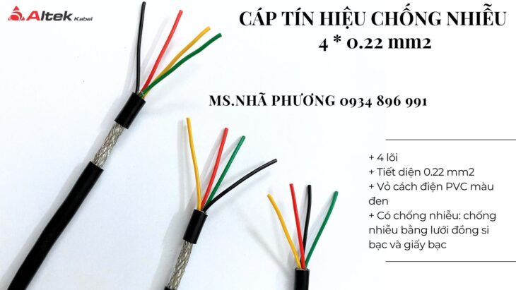 CÁP TÍN HIỆU CHỐNG NHIỄU ALTEK KABEL 4 LÕI 0.22 MM2 CÁP TÍN HIỆU CHỐNG NHIỄU ALTEK KABEL 4 LÕI 0.22 MM2