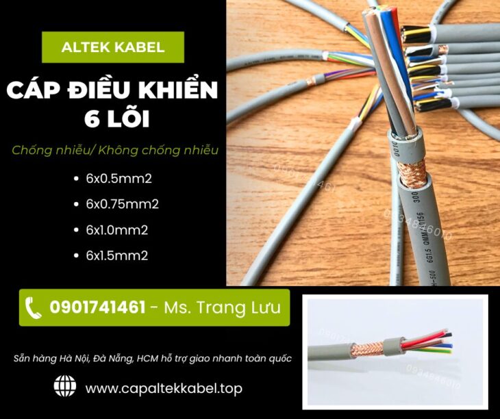 Cáp điều khiển 6×0.5/6×0.75/6×1.0/6×1.5 Altek Kabel