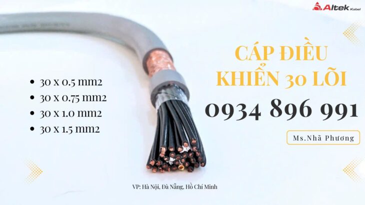 Cáp Tín Hiệu 30X 1.0 mm2 Dùng Trong Hệ Thống Điều Khiển Quy Nhơn, Khánh Hòa, Gia Lai