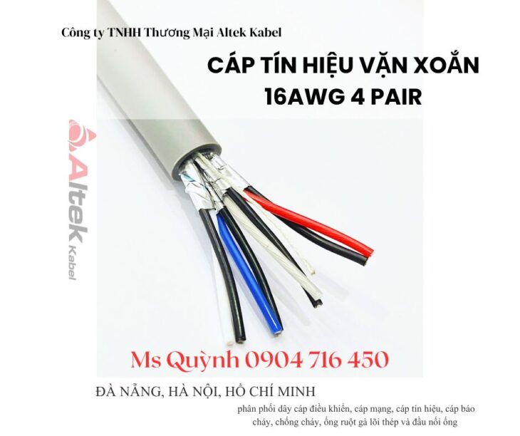 Cáp tín hiệu âm thanh 1 pair 16 awg Altek Kabel