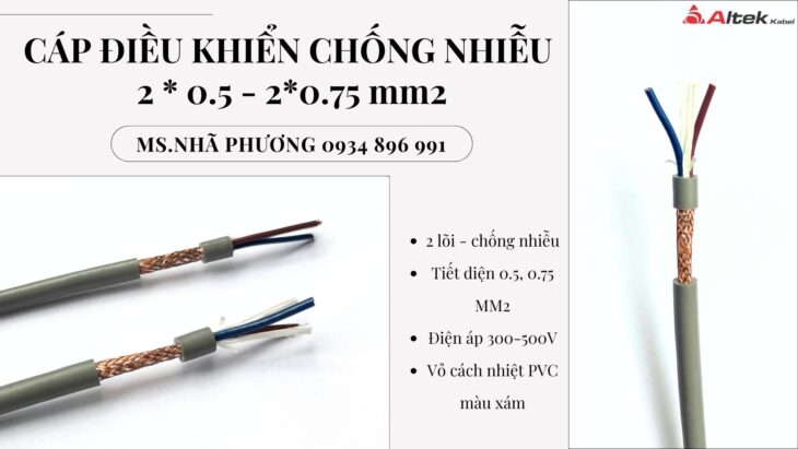 CÁP ĐIỀU KHIỂN 2 X 0.75 MM2, 2 X 0.75 MM2 GIAO HÀNG TOÀN QUỐC