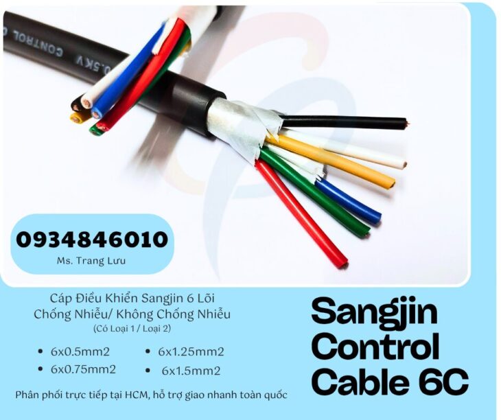 Cáp điều khiển Sangjin 6×0.5/6×0.75/6×1.25/6×1.5