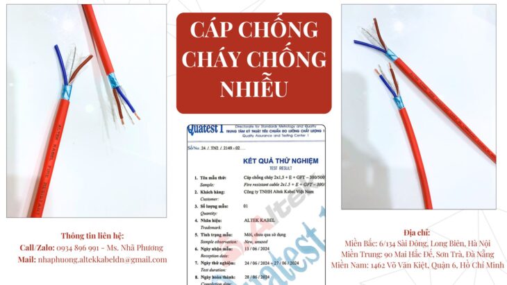 CÁP TÍN HIỆU CHỐNG CHÁY, CHỐNG NHIỄU 2*1.5 MM2 ĐÀ NẴNG