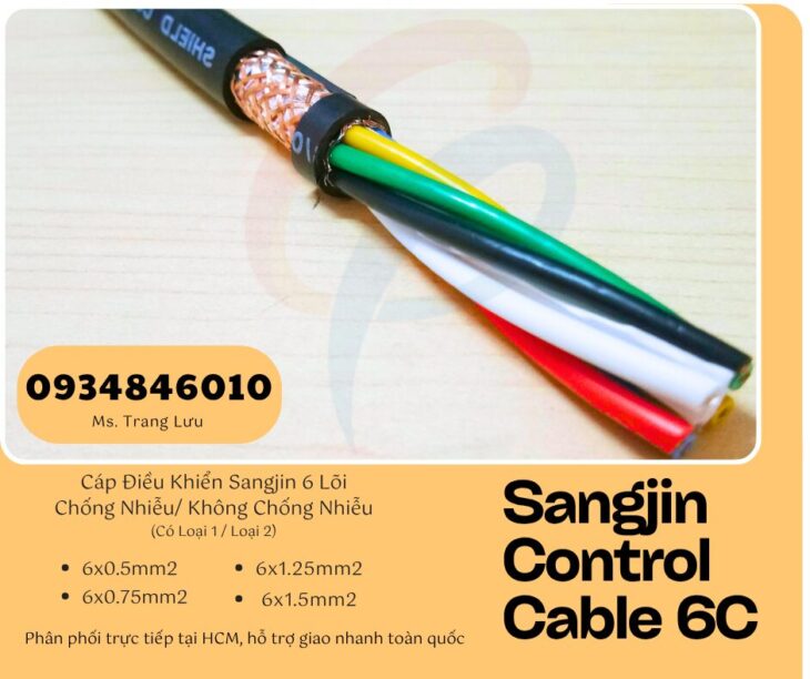 Cáp điều khiển Sangjin 6×0.5/6×0.75/6×1.25/6×1.5