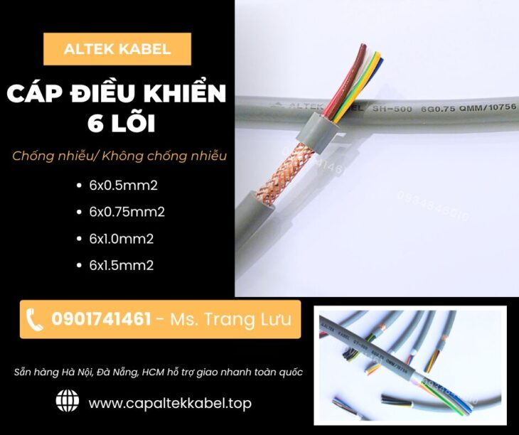 Cáp điều khiển 6×0.5/6×0.75/6×1.0/6×1.5 Altek Kabel