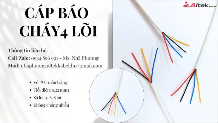 CÁP BÁO CHÁY – ALTEK KABEL, 4 LÕI 0.22 MM2 ĐÀ NẴNG, HÀ NỘI, HCM.