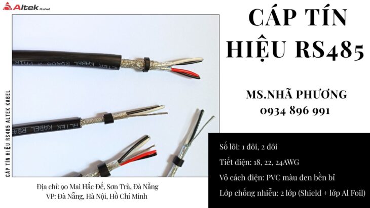 CÁP TÍN HIỆU RS485 1 PAIR 2 PAIR 18, 22, 24 AWG CÓ SẴN – GIAO NGAY