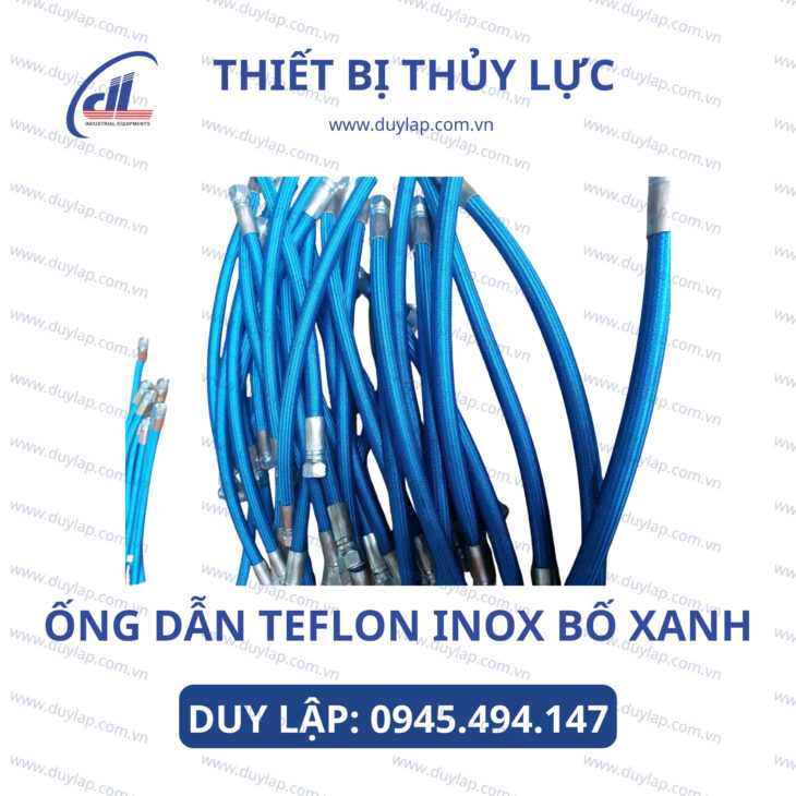 Ống teflon bọc lưới Inox , bọc bố vải xanh, đỏ