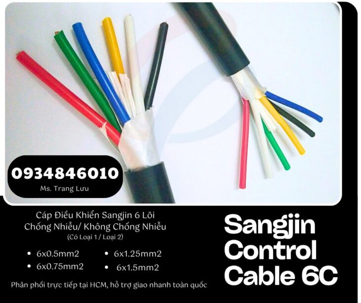 Cáp điều khiển Sangjin 6×0.5/6×0.75/6×1.25/6×1.5