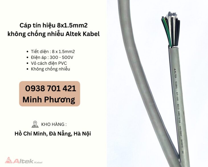 Cáp tín hiệu 8×1.5mm2 không chống nhiễu Altek Kabel Đà Nẵng, Hà Nội, Quảng Trị