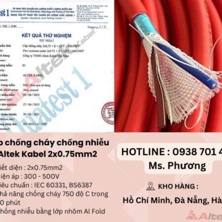 Cáp chống cháy chống nhiễu Altek Kabel 2×0.75mm tại Đà Nẵng, Hà Nội, Hồ Chí Minh Cáp chống cháy chống nhiễu Altek Kabel 2×0.75mm tại Đà Nẵng, Hà Nội, Hồ Chí Minh