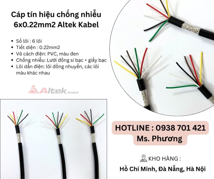 Cáp tín hiệu chống nhiễu 6×0.22mm Altek Kabel Đà Nẵng, Hà Nội, Hồ Chí Minh