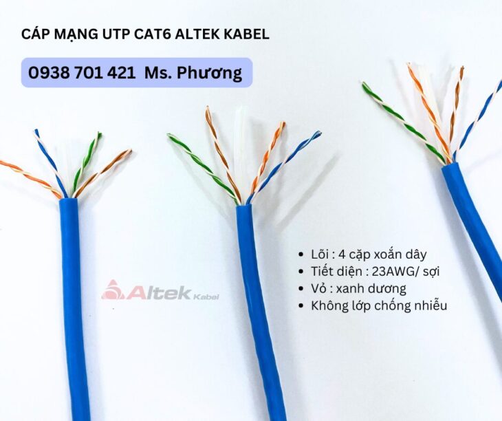 Cáp mạng UTP Cat6 Altek Kabel tại Đà Nẵng, Hà Nội, Hồ Chí Minh