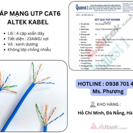 Cáp mạng UTP Cat6 Altek Kabel tại Đà Nẵng, Hà Nội, Hồ Chí Minh Cáp mạng UTP Cat6 Altek Kabel tại Đà Nẵng, Hà Nội, Hồ Chí Minh