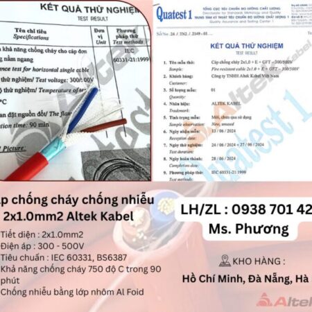 Cáp chống cháy chống nhiễu 2×1.0 Altek Kabel Đà Nẵng, Hà Nội, Hồ Chí Minh Cáp chống cháy chống nhiễu 2×1.0 Altek Kabel Đà Nẵng, Hà Nội, Hồ Chí Minh