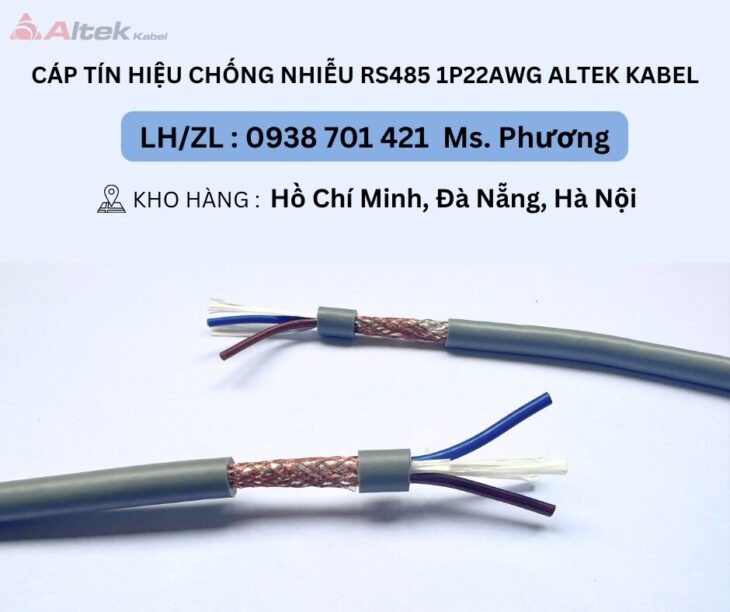 Cáp điều khiển có lưới chống nhiễu 2×0.5mm Altel Kabel Đà Nẵng, Hà Nội, Hồ Chí Minh