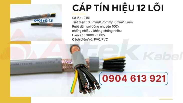 Cáp điện 12 lõi Đà Nẵng, cáp điều khiển 12×0.75mm Altek Kabel