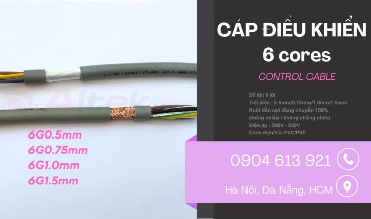 Cáp điện 6 lõi Altek Kabel, cáp điều khiển 6×0.5/6×0.75/6×1.0/6×1.5mm2