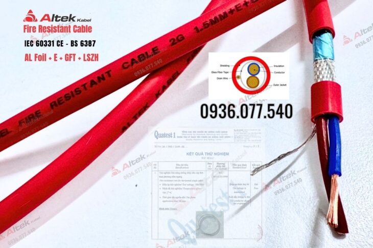 Cáp chống cháy chống nhiễu 2×0.75mm² Altek Kabel – Fire resistant cable GFT + LSZH