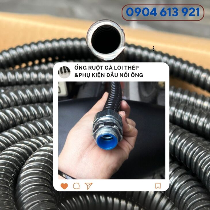 Ống ruột gà lõi thép / ống kẽm đàn hồi phi 20 tại Đà Nẵng