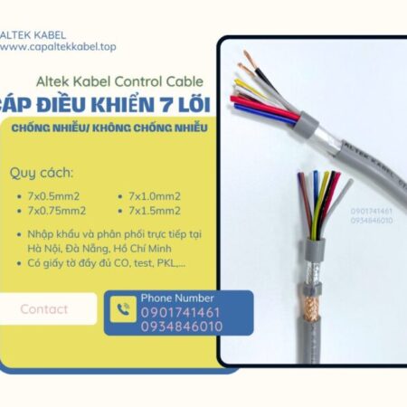 Cáp điều khiển 7×0.5, 7×0.75, 7×1.0, 7×1.5 Đà Nẵng, Hà Nội, HCM Cáp điều khiển 7×0.5, 7×0.75, 7×1.0, 7×1.5 Đà Nẵng, Hà Nội, HCM